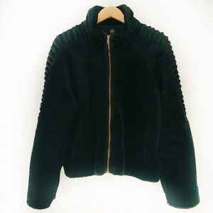 Alpine Studio Faux Fur Zipped Short Black Jacket L